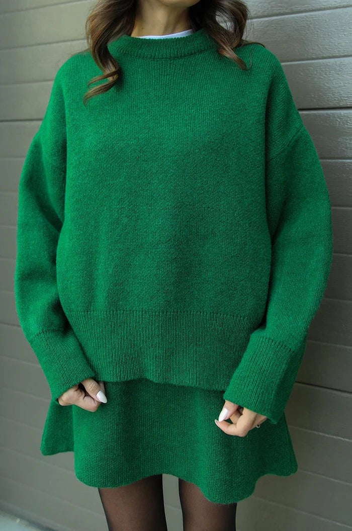 Beata | Komplet Dzianinowy – Sweter + Spódnica