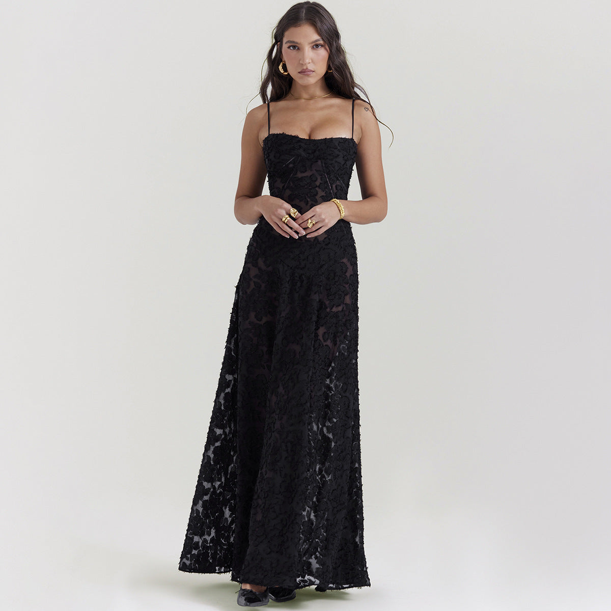 Moonlit Lace Formal Gown