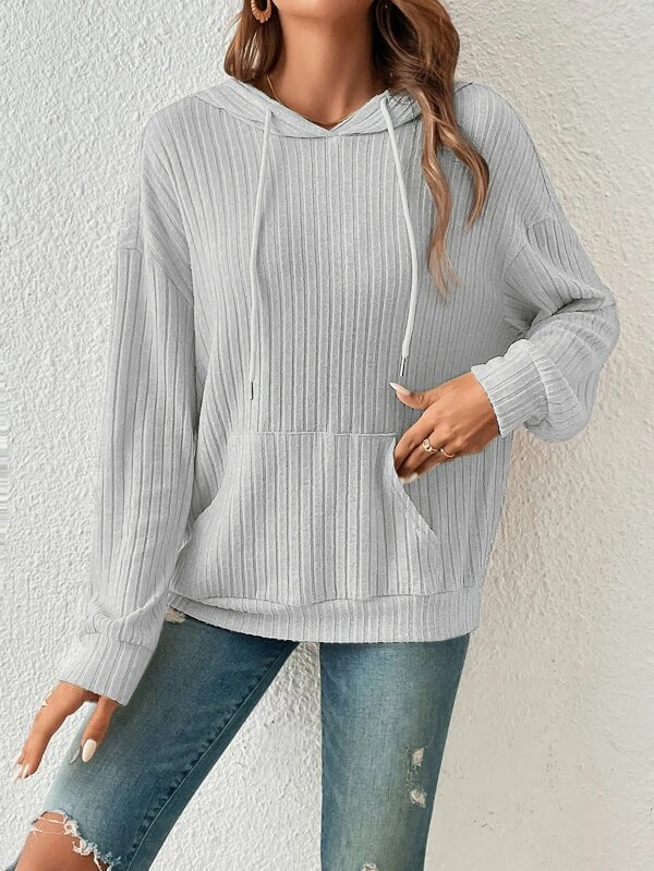 Iwona | Bluza Z Kapturem i Kieszeniami