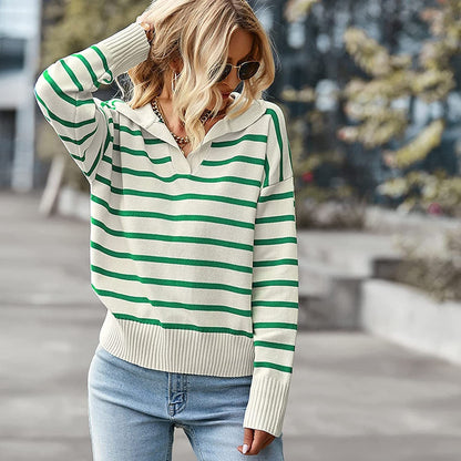 Dorota | Sweter Casual w Paski