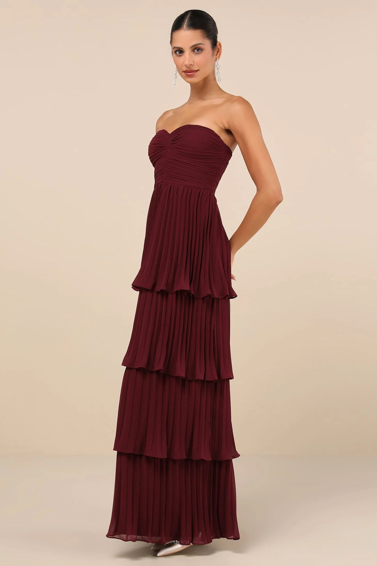 Léonie Plum Tiered Maxi