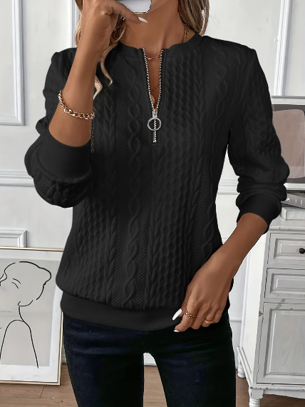 Justyna™ | Elegancki Sweter z Zamkiem