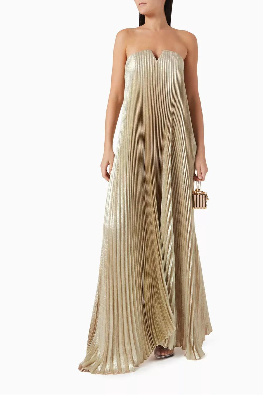 Dalia Champagne Strapless Gown