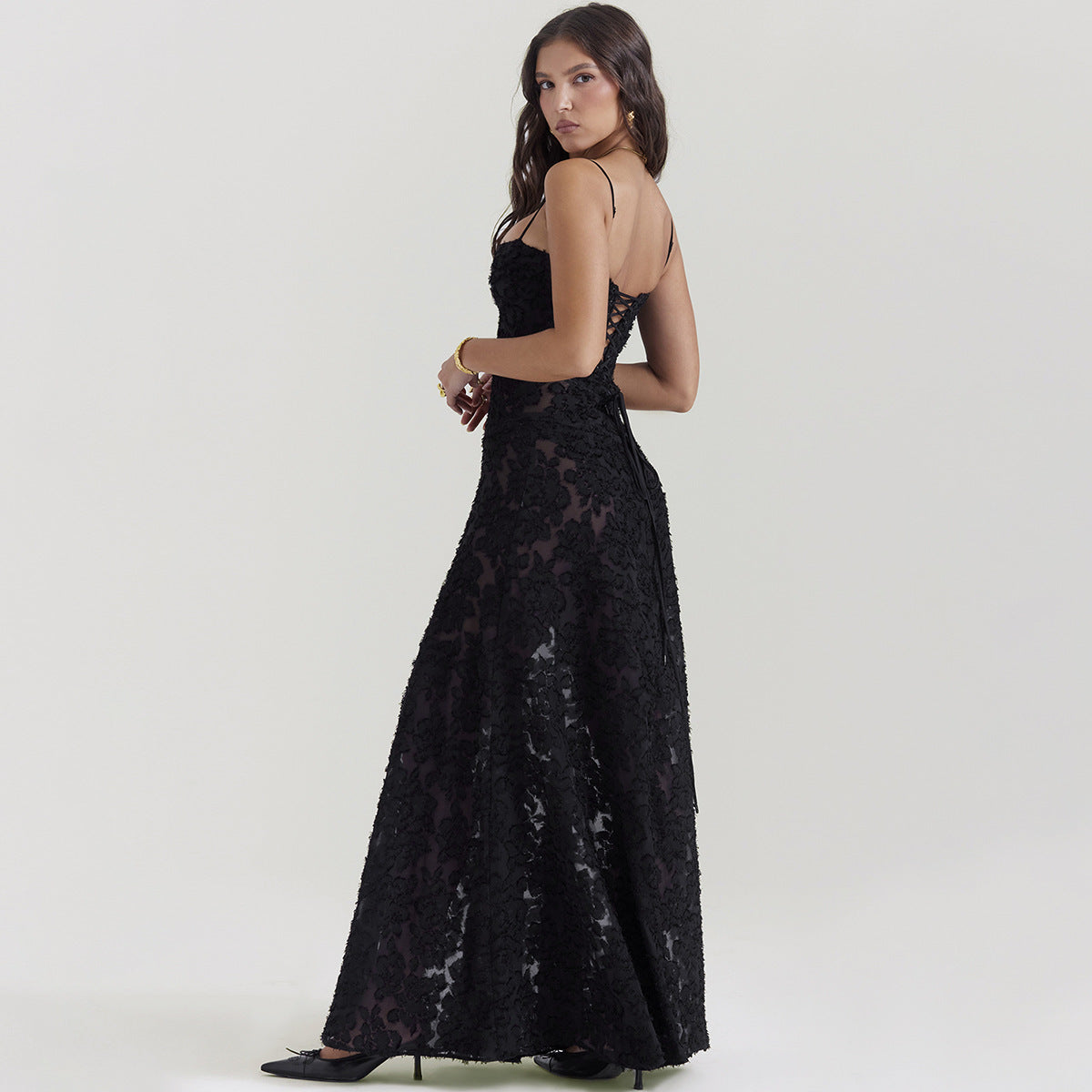 Moonlit Lace Formal Gown