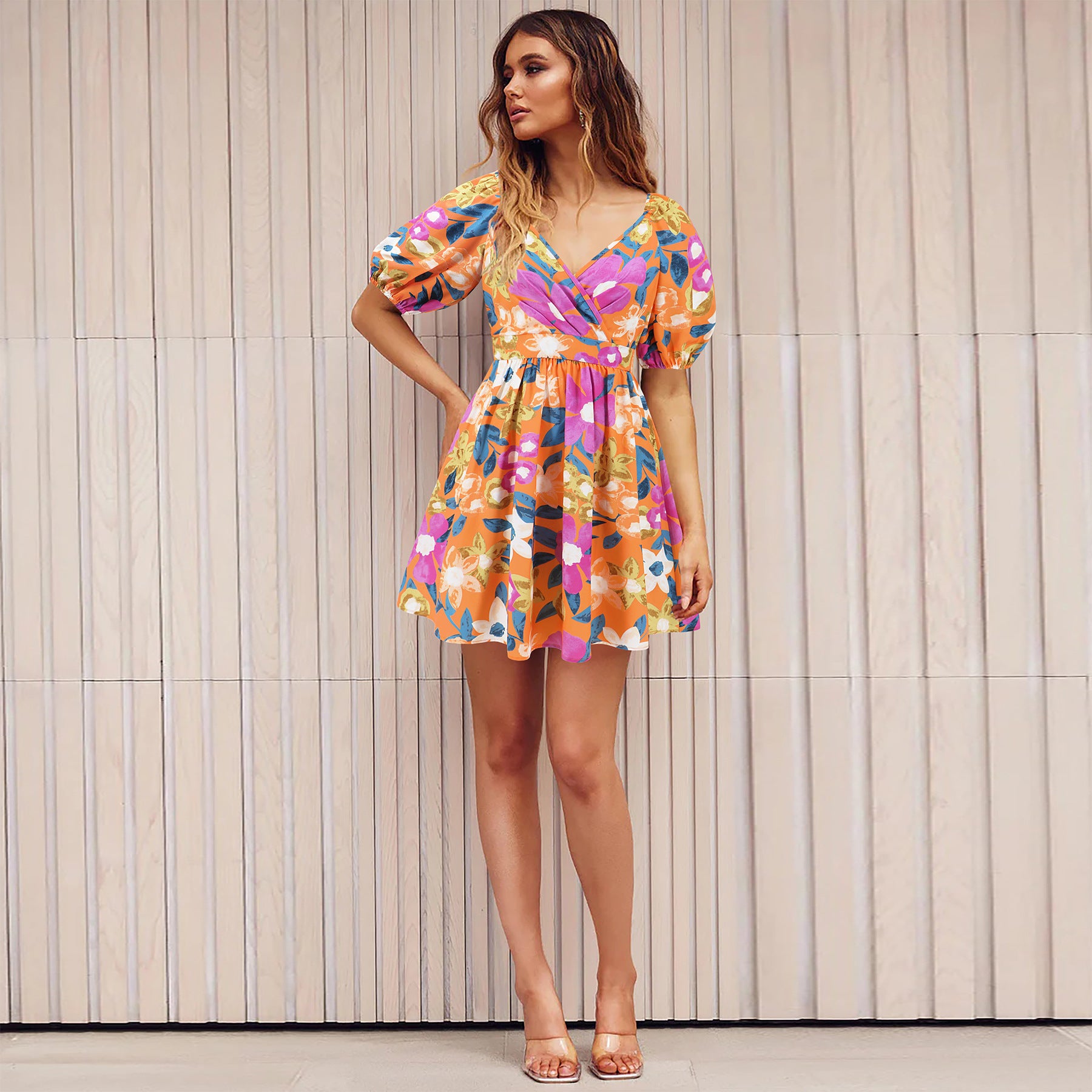 Mireya Floral Puff Dress