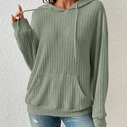 Iwona | Bluza Z Kapturem i Kieszeniami