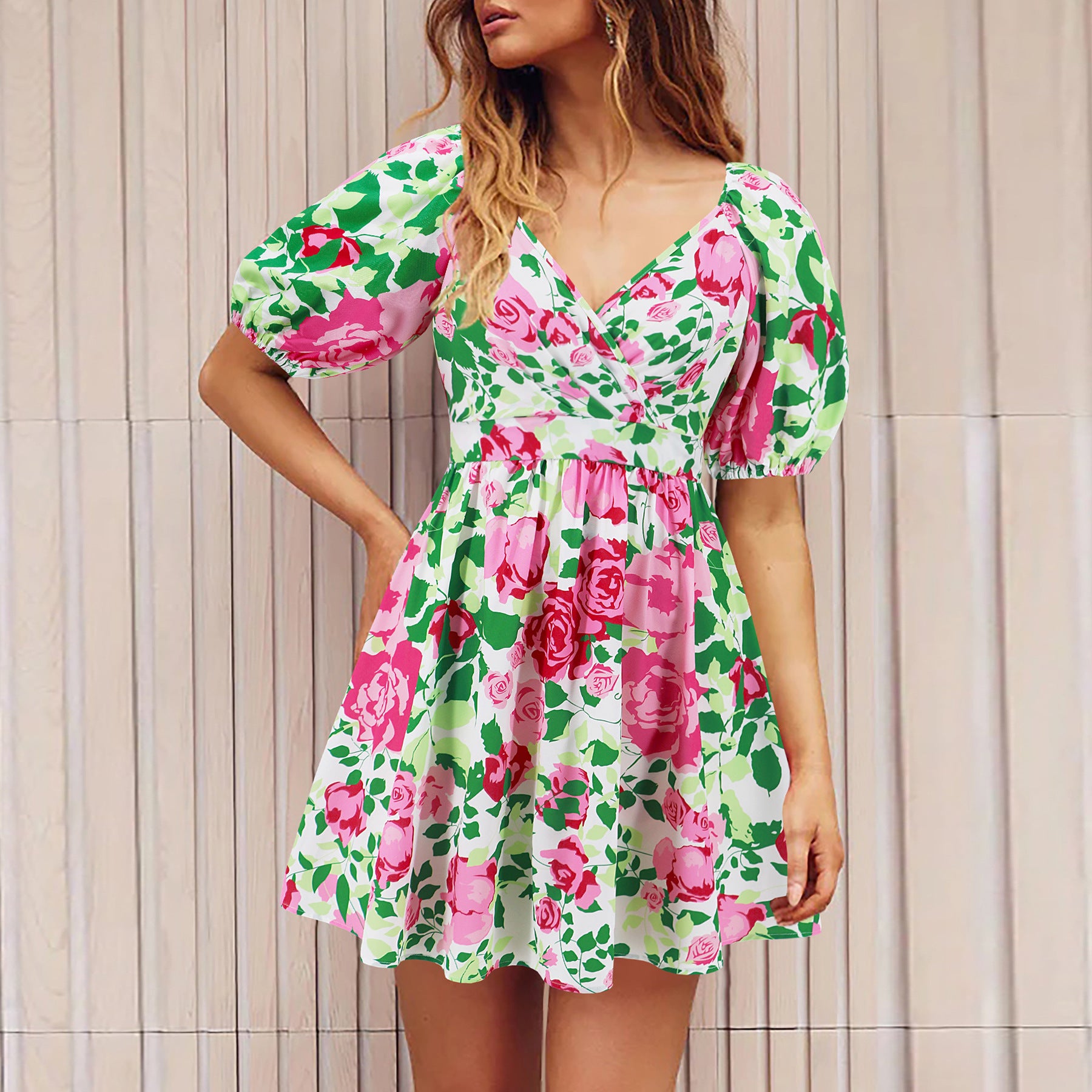 Mireya Floral Puff Dress