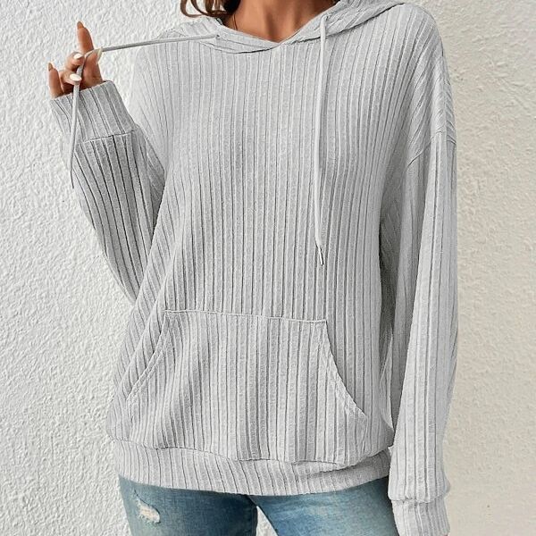 Iwona | Bluza Z Kapturem i Kieszeniami