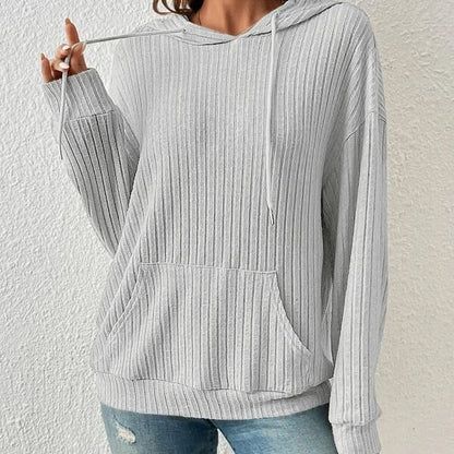 Iwona | Bluza Z Kapturem i Kieszeniami