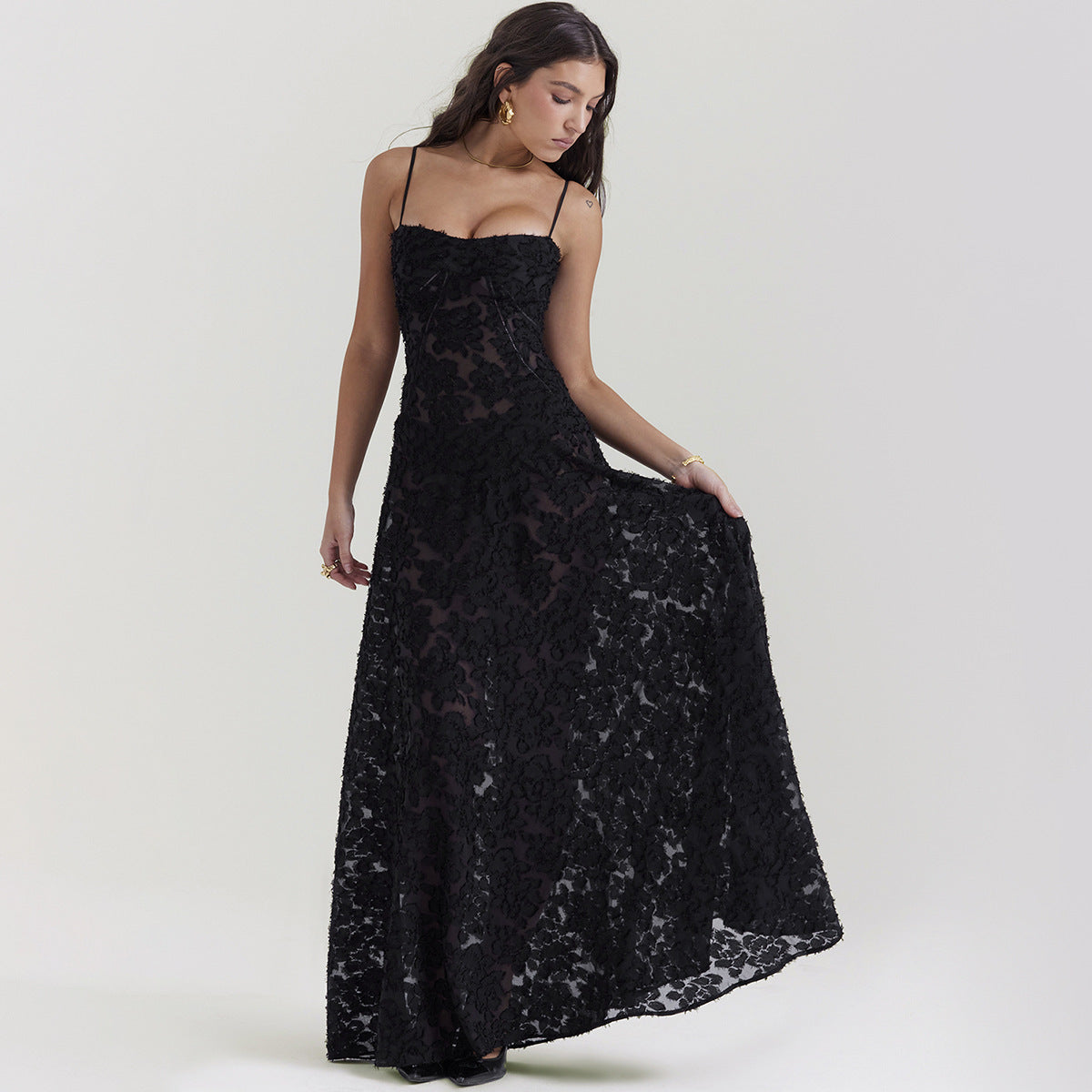 Moonlit Lace Formal Gown