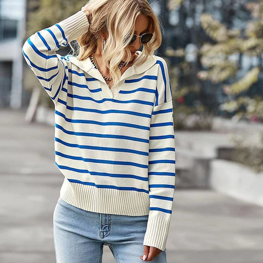 Dorota | Sweter Casual w Paski