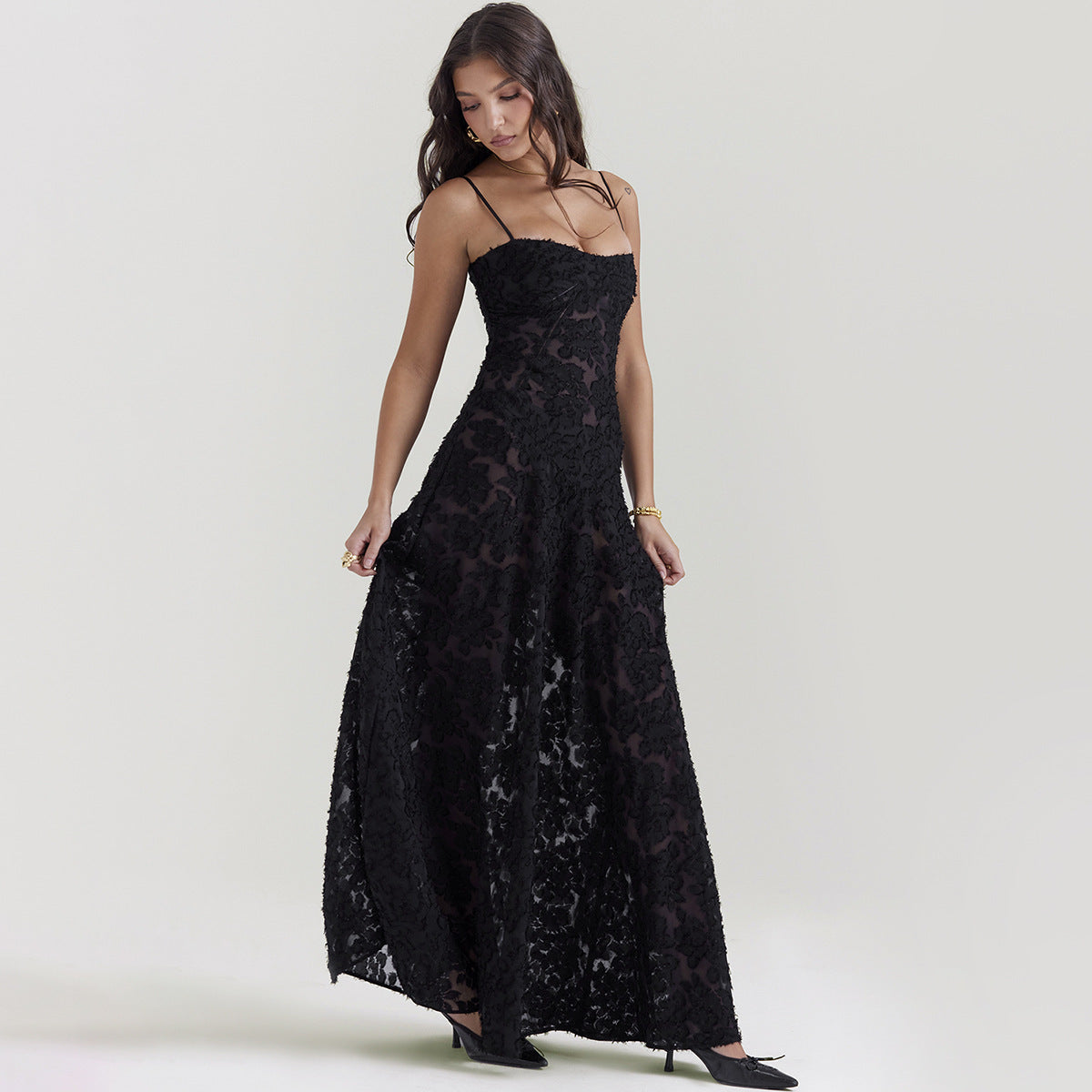 Moonlit Lace Formal Gown