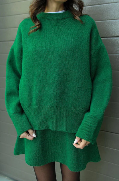 Beata | Komplet Dzianinowy – Sweter + Spódnica